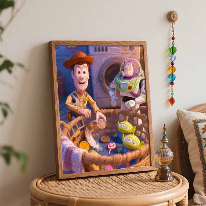 Disney Digital Oil Painting Art Kit Toy Story Woody Buzz Lightyear Handmade Coloring Painting Home Decor