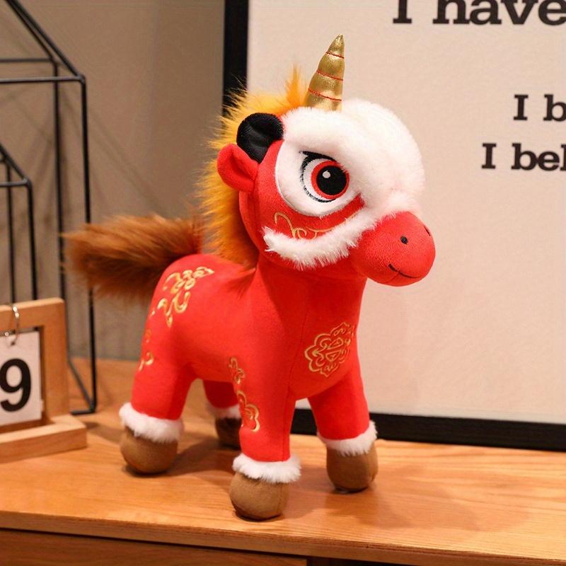 Jucării de pluș Cal Anul Calului Jucării Anul Nou Chinezesc Cal de pluș Mascotă Zodiac Chinezesc Ornamente Anul Nou Lunar Cadouri