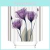 Luxurious 3d Mart Waterproof Lotus Print Bathroom Polyester Shower Curtain And 12 Hooks For A Serene Bathroom Experience