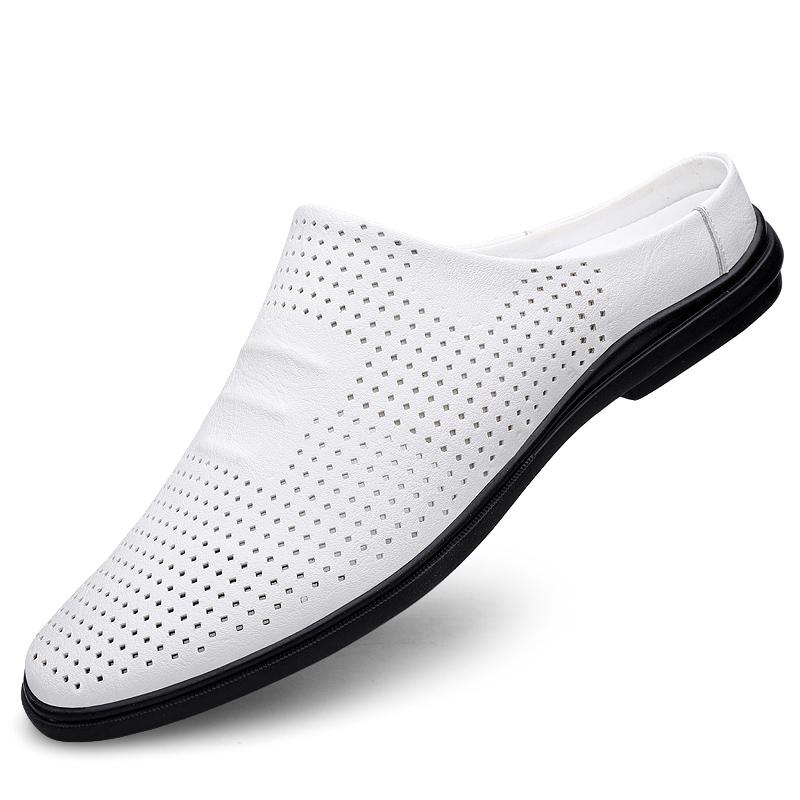 

Модная дышащая летняя мужская обувь Muller, легкая полуповседневная обувь с перфорацией, мужские прогулочные лоферы на плоской подошве, обувь для отдыха, ленивая обувь, мокасины 45