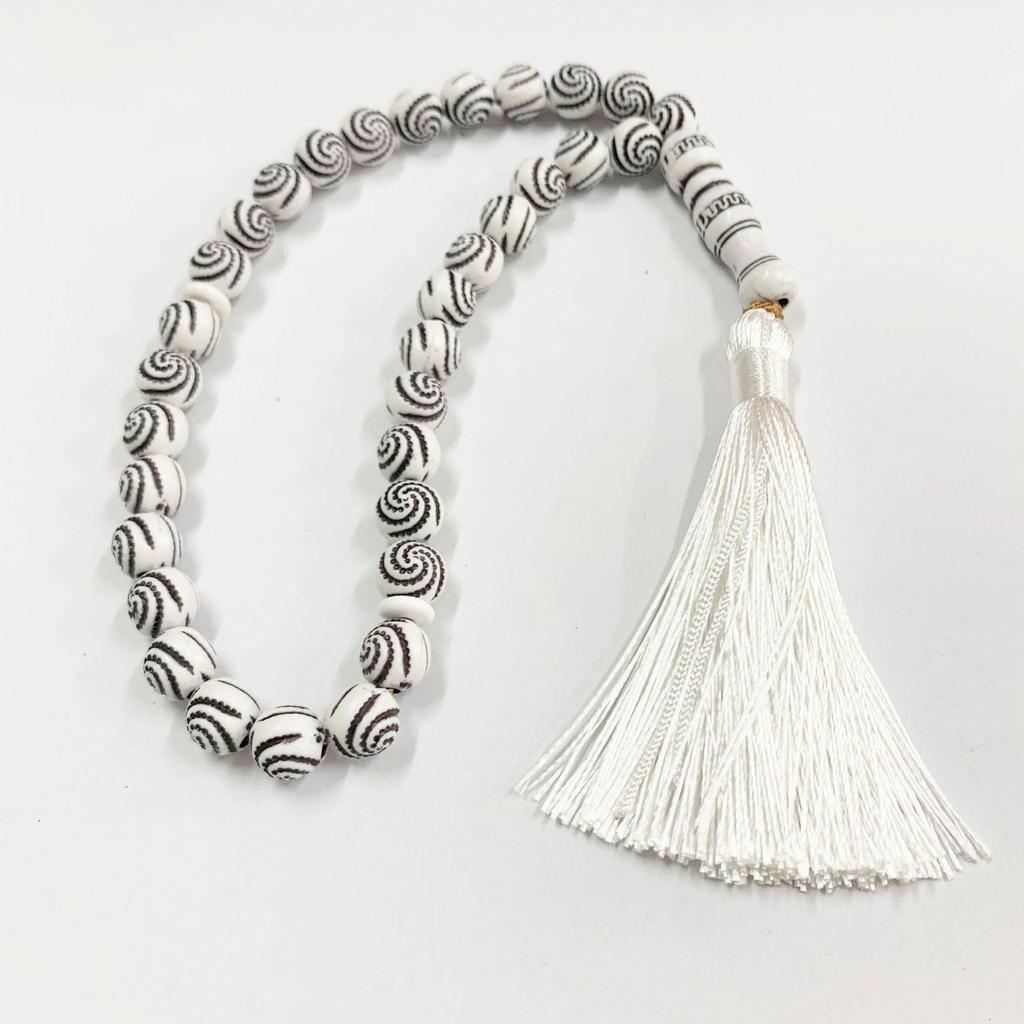 Imitation Wood Muslim Prayer Beads Tasbih with Tassel - Arabic Rosary Handicrafts