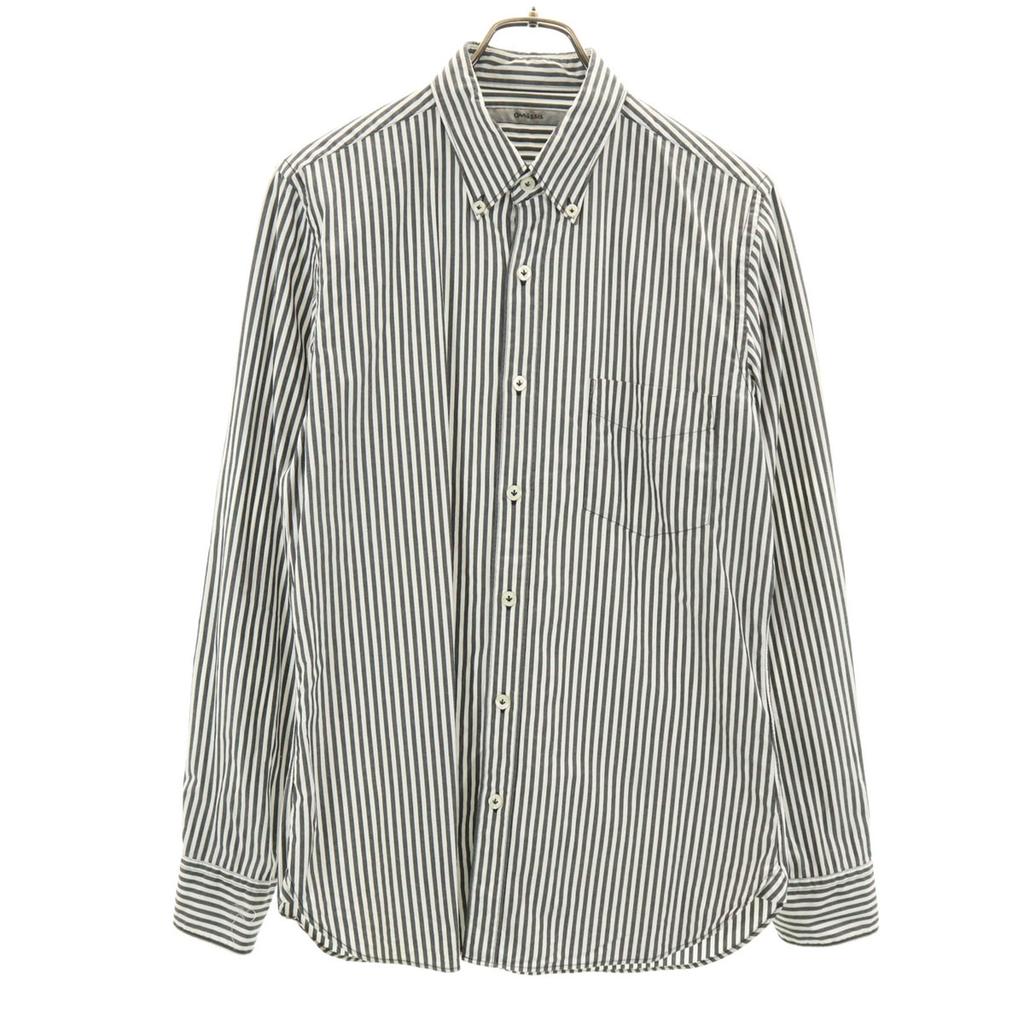 ONASSIS Striped Pattern Long sleeve Button down shirt M white Men's Used