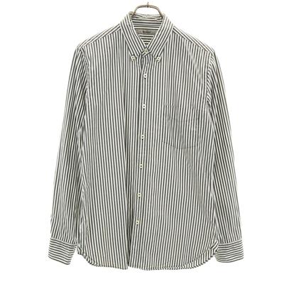 ONASSIS Striped Pattern Long Sleeve Button Down Shirt M White Men's Used