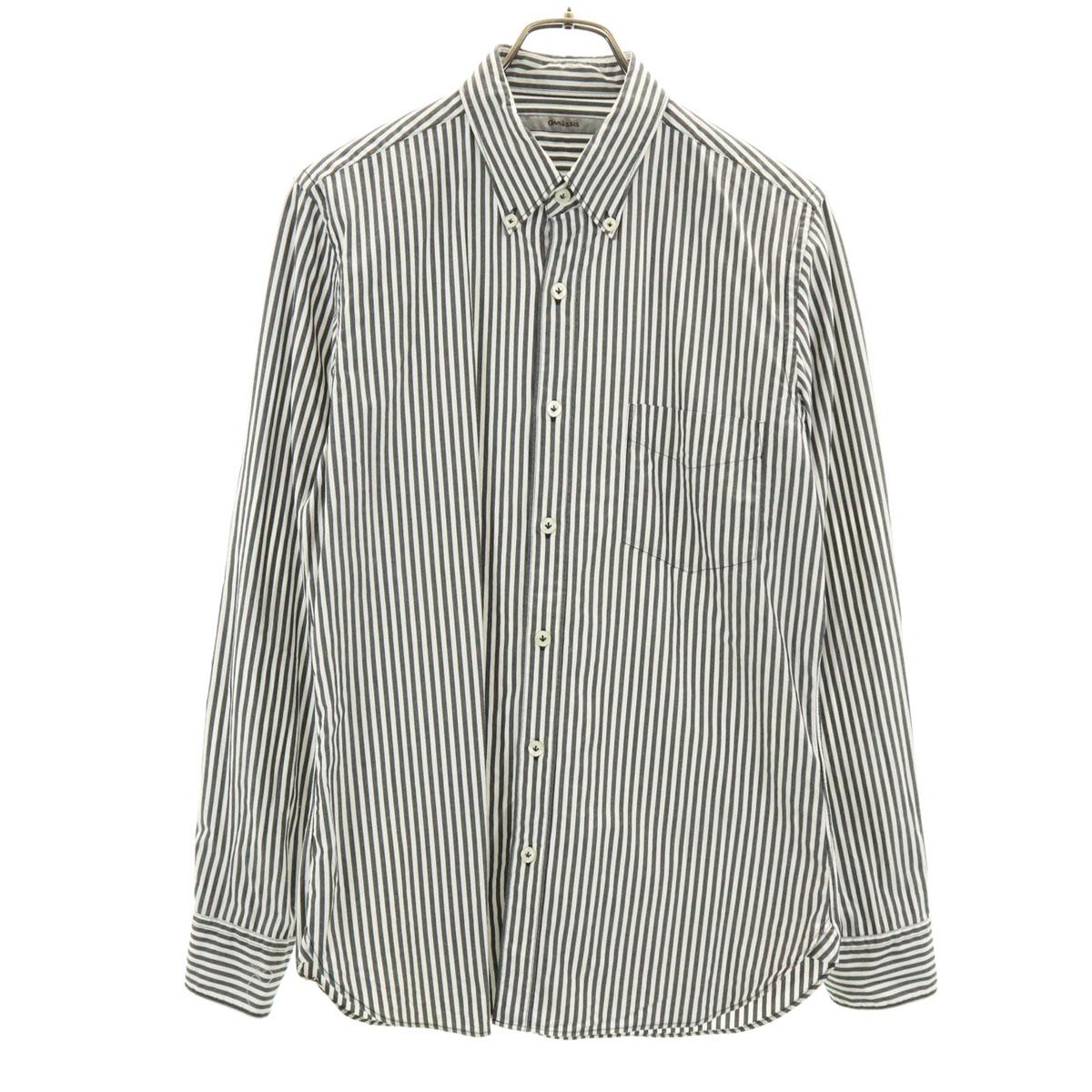 

ONASSIS Striped Pattern Long sleeve Button down shirt M white Men s Used