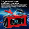 Car Battery Charger Multiple Protection 14.6V 10A Iron Lithium Charger Pulse Repair 12V 10A Smart Battery Charging EU/US Plug Digital LCD Display