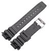 16mm X 25mm Watchband Strap Men Black Sports Diving Rubber Watch Band Stainless Steel Buckle Accessories for 9052 Series