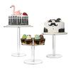 Transparent Acrylic Cake Rack Round Cake Stand For Desserts Cupcake Pastry Candy Display Stand For Wedding Event Birthday Party