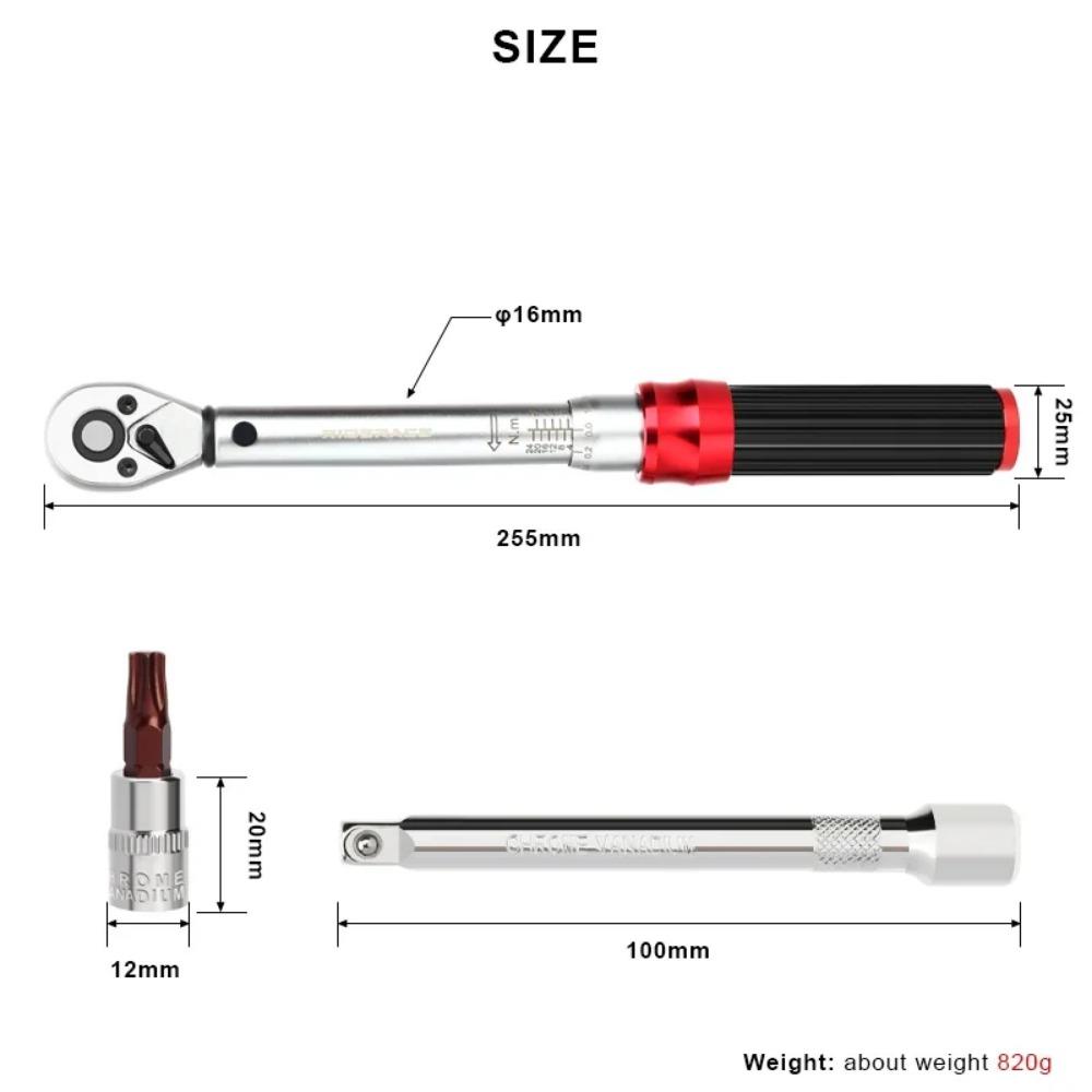Bisiklet Tork Anahtarı Seti 15 Adet 1/4" 2-24Nm Çift Yönlü Bisiklet Allen Anahtarı Alet Soket Anahtarı Pro Motosiklet Tamir Takımı