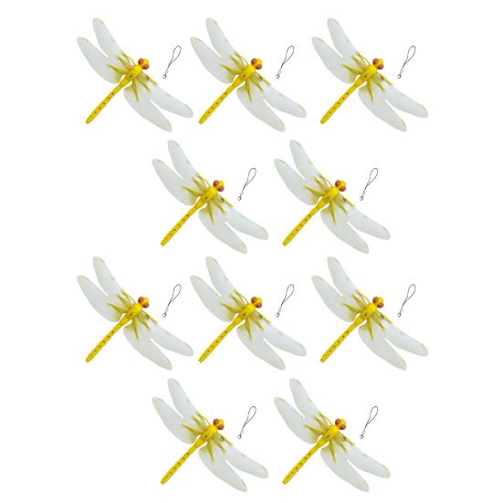 3D Simulation Dragonfly Outdoor Fake Dragonfly with Keychain Artificial Insect Model for Garden Yard Courtyard Patio Flower Beds