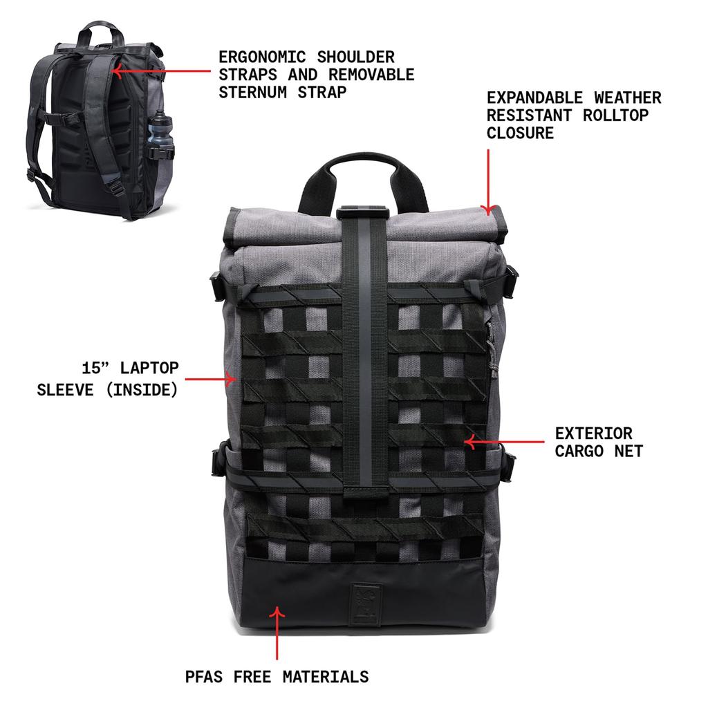 Chrome BARRAGE 22L PACK Backpack (Current Model) CRTWCASTLEROCK TWILL Castle Rock Twill 22L Fully Waterproof