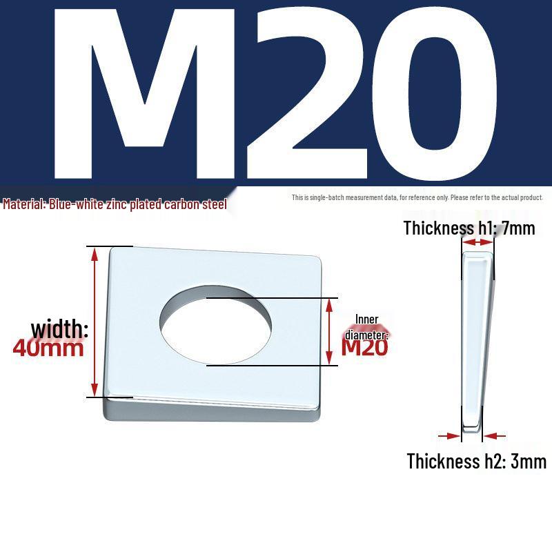 GB852 Blackened Square Bevel Washer for I-beam M6/M8/M20/M24/M30