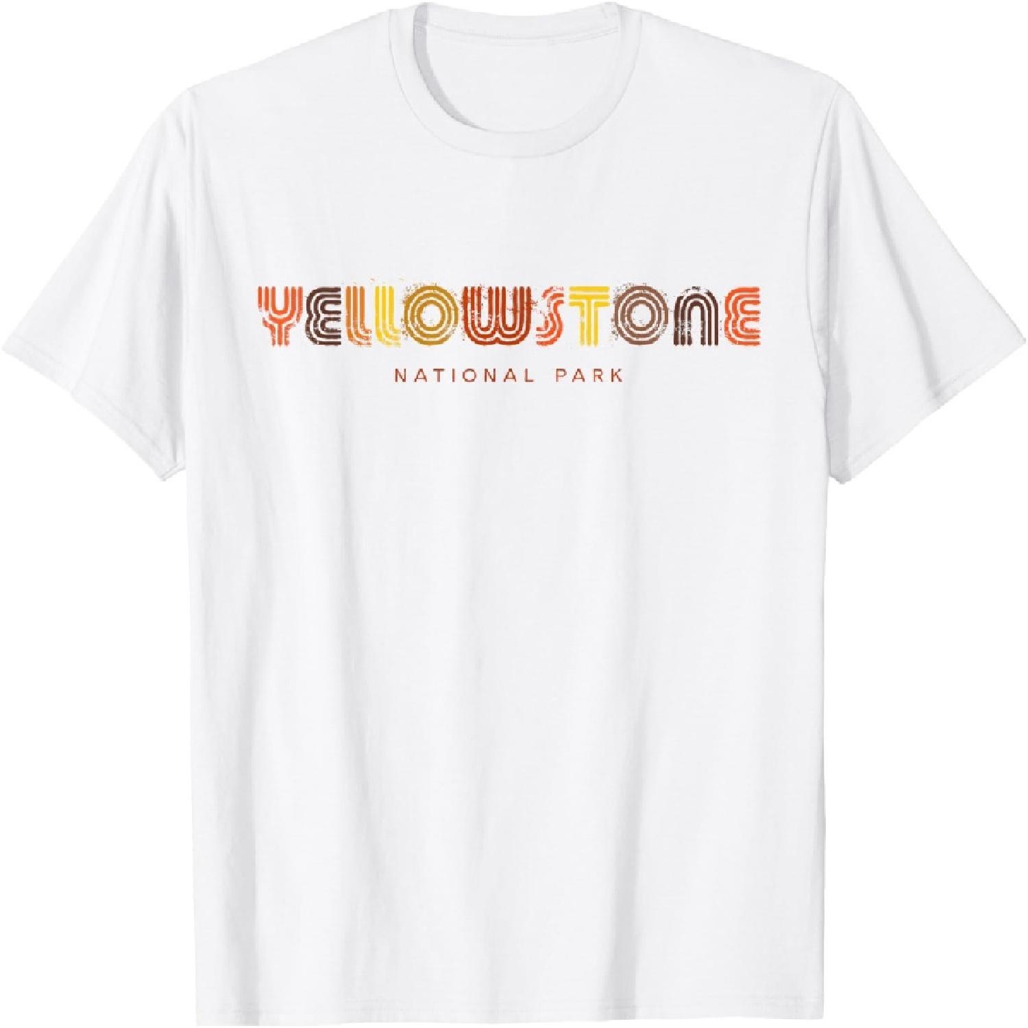 Yellowstone National Park 70s 80s Retro Type Graphic T-Shirt S