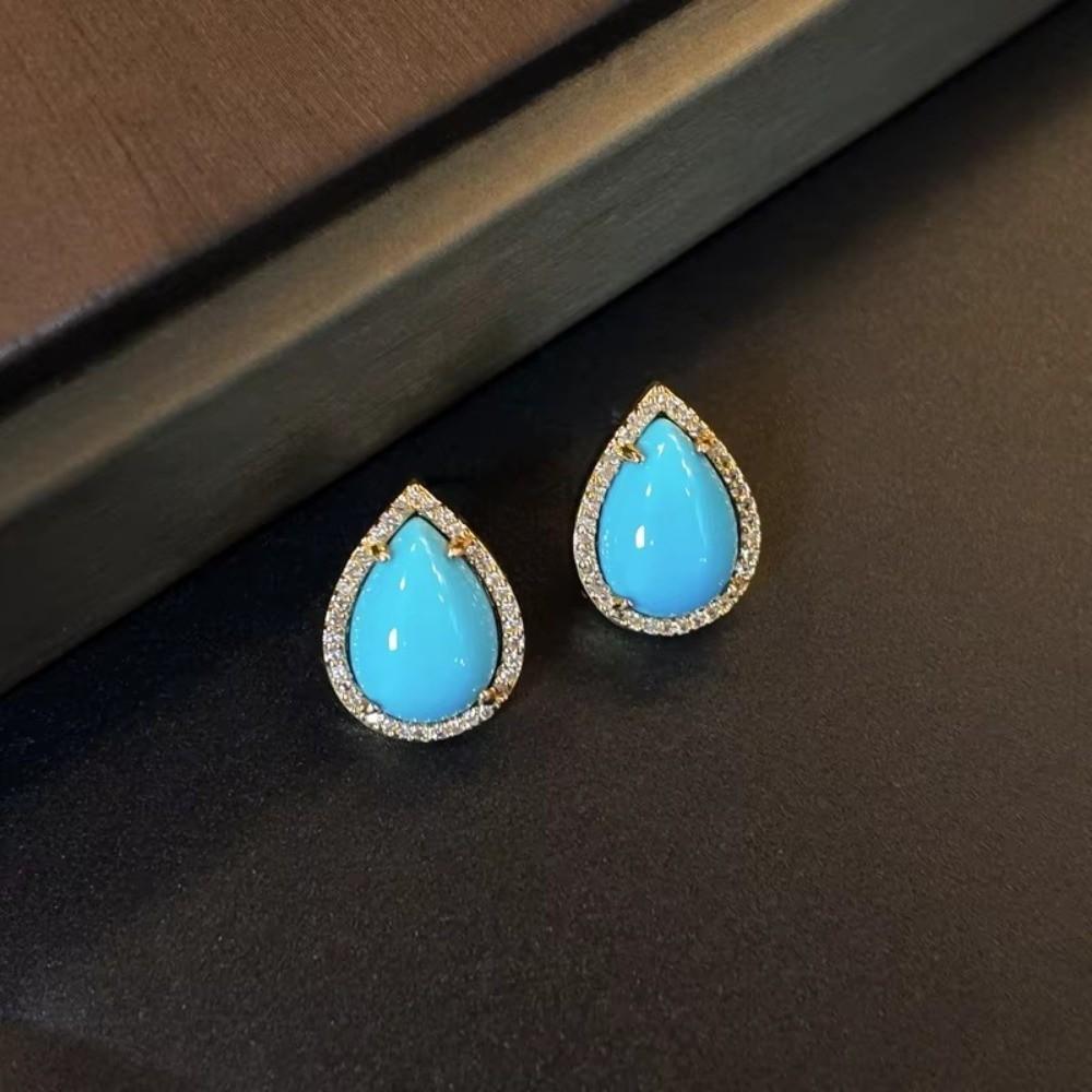 Oval Shape Stud Earrings Palace Style Oval Earrings Versatile Drop Dangle Earrings Daily Wear