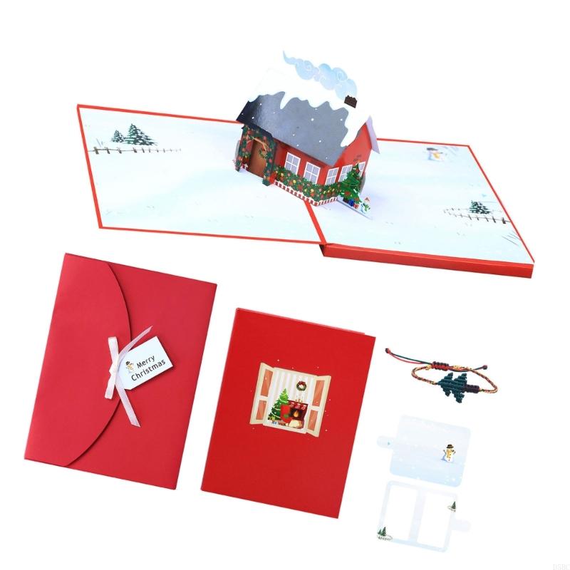 Glowing Christmas Card with LED Light Handmade Christmas Greeting Card for Kid