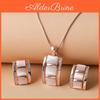 Fashion Necklace Earrings Ladies Jewelry Set Rhinestone Imitation Gemstone Pendant Stud Earrings Set Party Gift