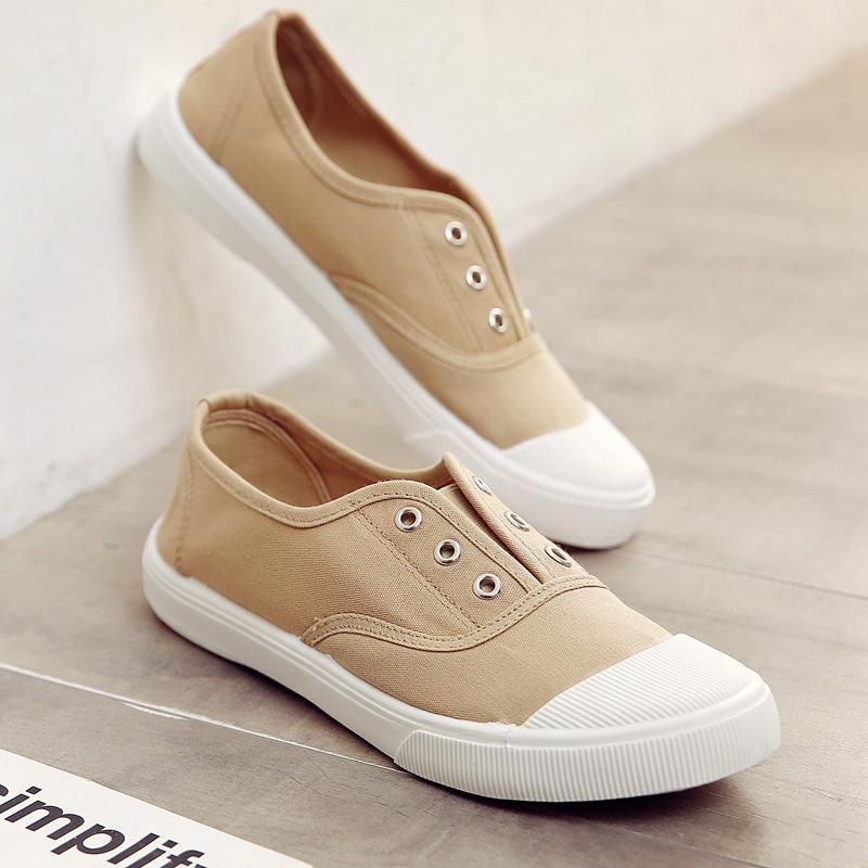  Spring New Canvas Shoes Women Men Couple Casual Sneakers fashion Flat Slip On Student Korean Style