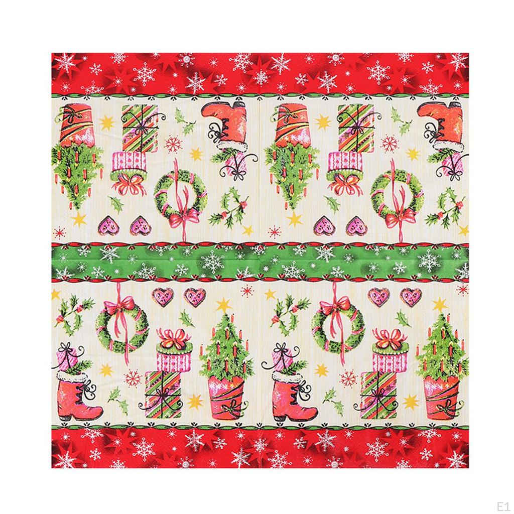 Christmas Napkins Disposable Paper 13inx13in Decorative Cocktail Dinner Table