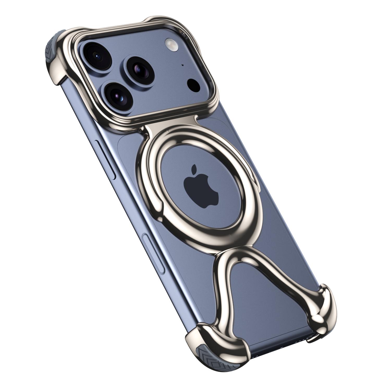 

For iPhone 17 Pro Bumper Case Hard PC Magnetic Phone Cover Hollow Out Heat Dissipation