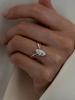 2 Stück S925 Silber Marquise 2 Karat Moissanit Ring, Hochwertiger Schmuck, Modisch und Exquisit, Geeignet als Geschenk