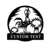 Customized Cockerel Crazy Metal Wall Art Unique Personalized Rooster Name Sign Room Decor Perfect Rooster Theme