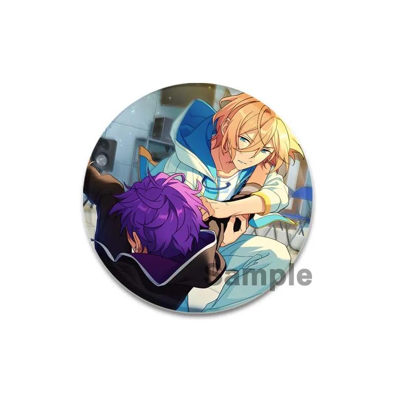 32/44/58mm Ensemble Stars Idol Round Brooch Cartoon Cosplay Badge Icons Lapel Pins for Backpack Gifts Eichi Tenshouin