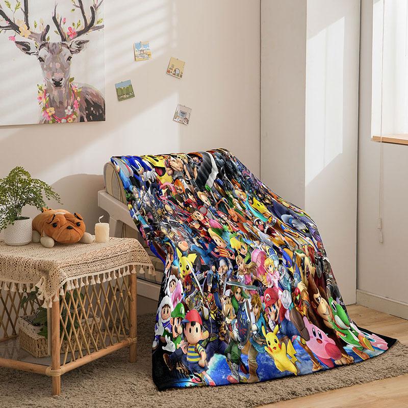 Cartoon Mario Double Sided Flannel 3D Digital Printed Blanket Blanket