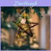 Festive Led Star And Christmas Tree Wooden Hanging Decor For Home Decoration