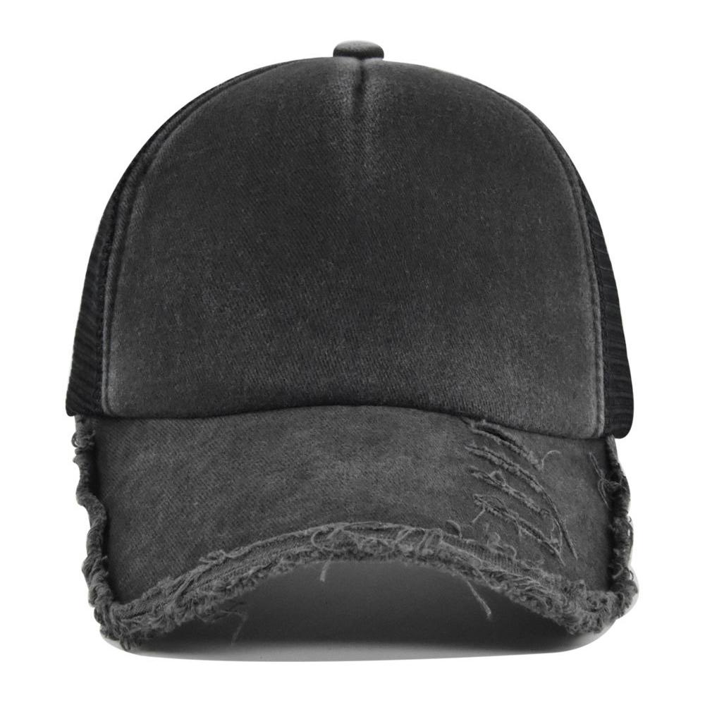 New Solid Spring Summer Hole Mesh Cap Patchwork Women Ponytail Fashion Hats Men Baseball Cap Cotton Outdoor Visor Casual Cap