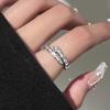 Beixi S925 Sterling Silver Sparkling Diamond Snake Shape Open Ring - High-Quality, Trendy, and Versatile for Women