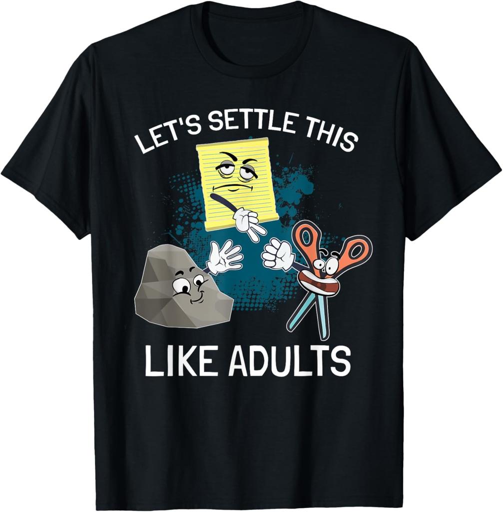 Let's Settle This Like Adults Rock Paper Scissors Humor T-Shirt