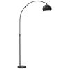 Arc Floor Lamp for Living Room, Modern Adjustable Standing Lamp with Faux Black Marble Base Black