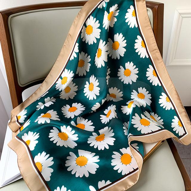 70*70cm Fashion Handkerchief Neck Scarf For Women Small Shawl Silk Satin Hair Scarfs Female Square Headband Bandana Head Scarves