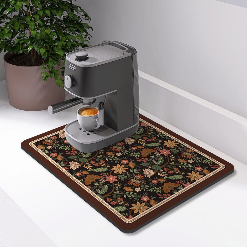 Coffee Machine Mat Waterproof Kitchen Dish Drying Mats Placemat Quick Dry Drain Pad Tableware Non-slip Draining Kitchen Rug
