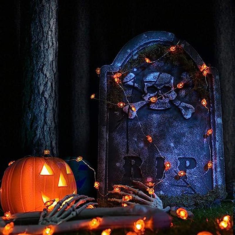 1.5m 10Led Halloween Light String Pumpkin Skull Eye Balls Ghost Festival Party Lantern Trick Or Treat Happy Halloween Day Decor