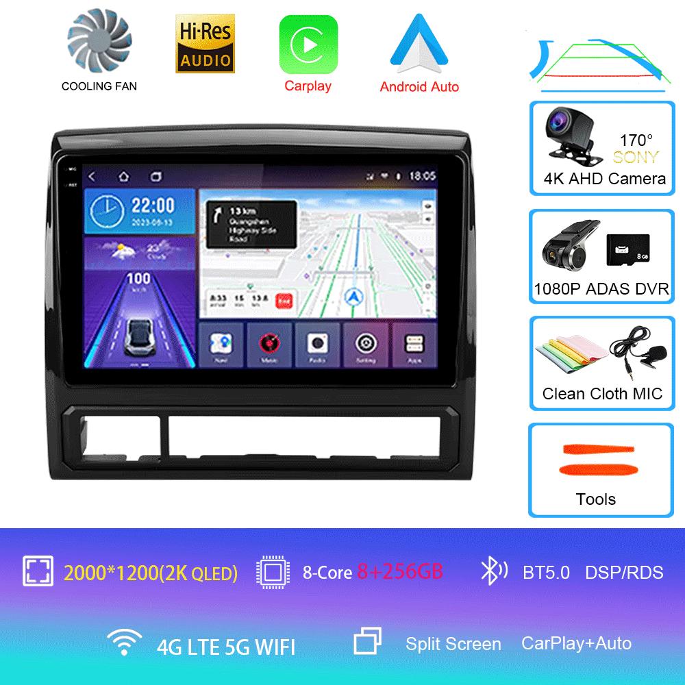 Car Radio Android 14 Carplay Auto 4G+WIFI For Toyota Tacoma 2 N200 Hilux 2005-2015 Navigation GPS Multimedia Video Player Stereo