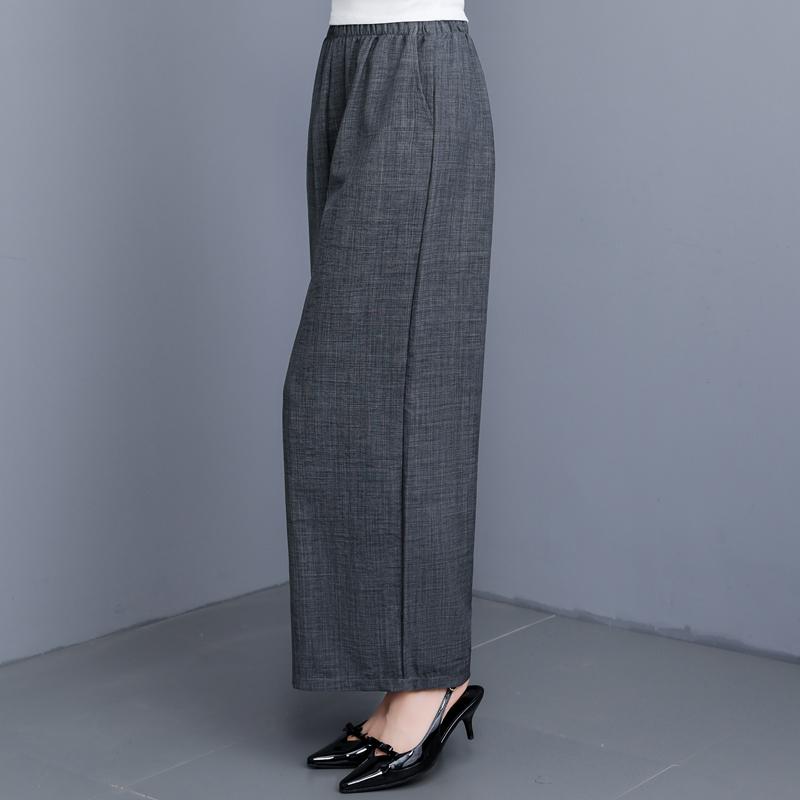 Pantaloni Larghi Estivi Abbigliamento Donna Taglie Forti Casual Larghi Vintage Vita Alta Pantaloni Neri