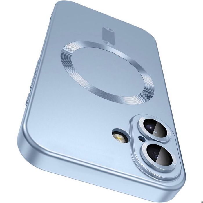 Coque de Protection - E.F.Connection - pour iPhone 17 - Silicone Doux Slim avec Anneau Magnétique - Bleu