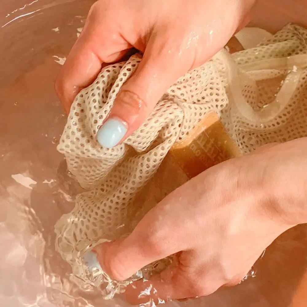 Reusable Kitchen Hanging Mesh Bag Large Capacity Home Fruit Vegetable Storage Net Bag For Ginger Garlic Potatoes Onion Mesh Bag