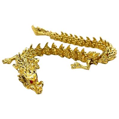 TIGRE BLANC Dragon Figurine, Lucky Charm, Zodiac Dragon, Promise, Protection from Evil, Copper Ornament, 15cm, Gold
