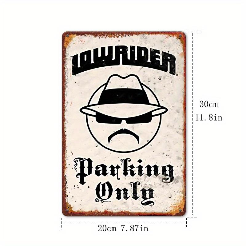 Vintage Metal Wall Art Low Rider Parking Sign X Cm Rustic Garage Man Cave Decor