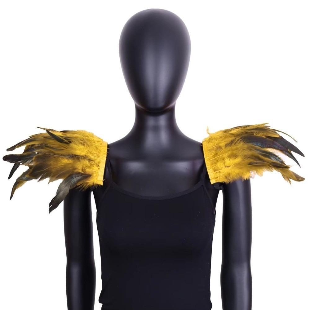 Elastic Ball Shawl Gothic Style Performance Shawl Simple Feather Shoulder Badge Performance
