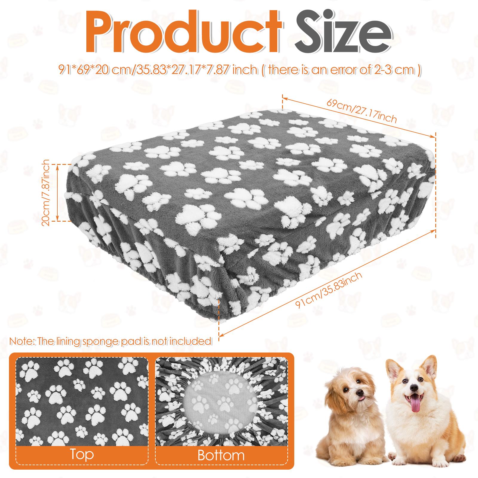 Dog Bed Cover Cotton Velvet Replacement Pet Bed Cover with Elastic Band Design Universal Waterproof Dog Bed Replacement Cover