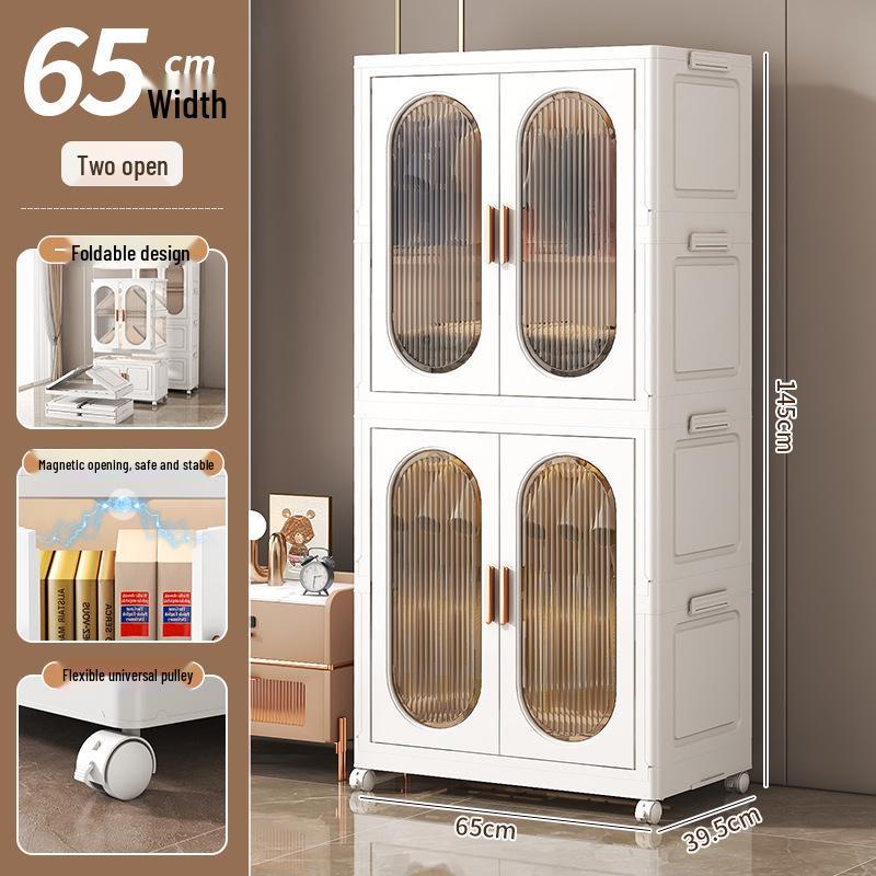 No-Installation Child's Wardrobe: Durable, Multi-Layer Folding Storage Cabinet