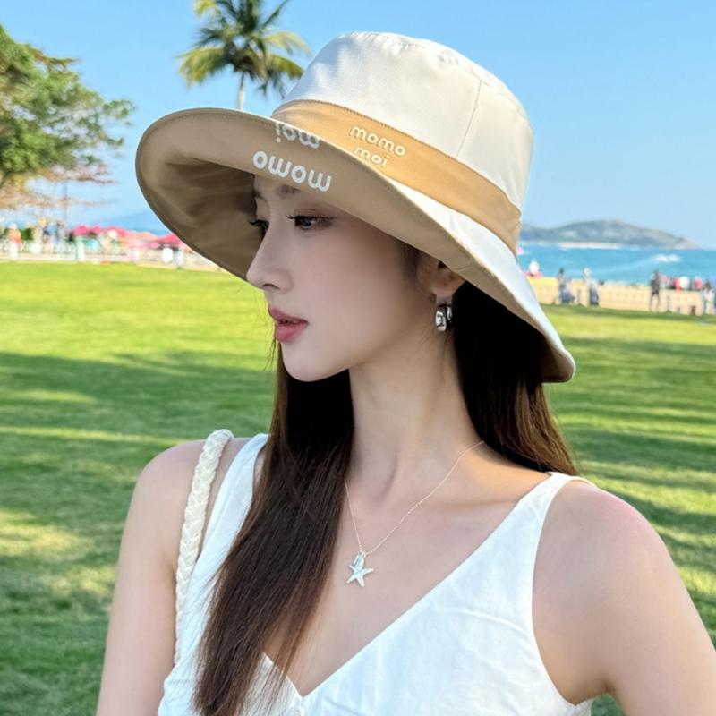 Wide Brims Summer Bucket Hat With Sun Protections Lightweight Polyester Hat For Beach Cycling Travel Outdoor Activities