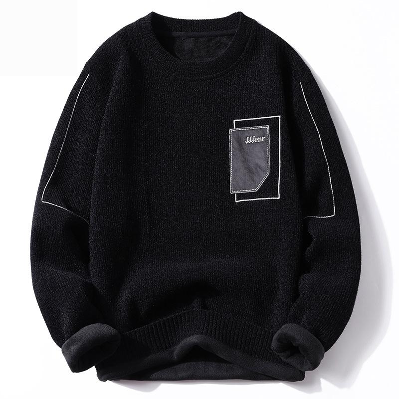 

Мужской свитер с круглым вырезом, свободный трикотажный свитер в винтажном стиле, большой размер XS