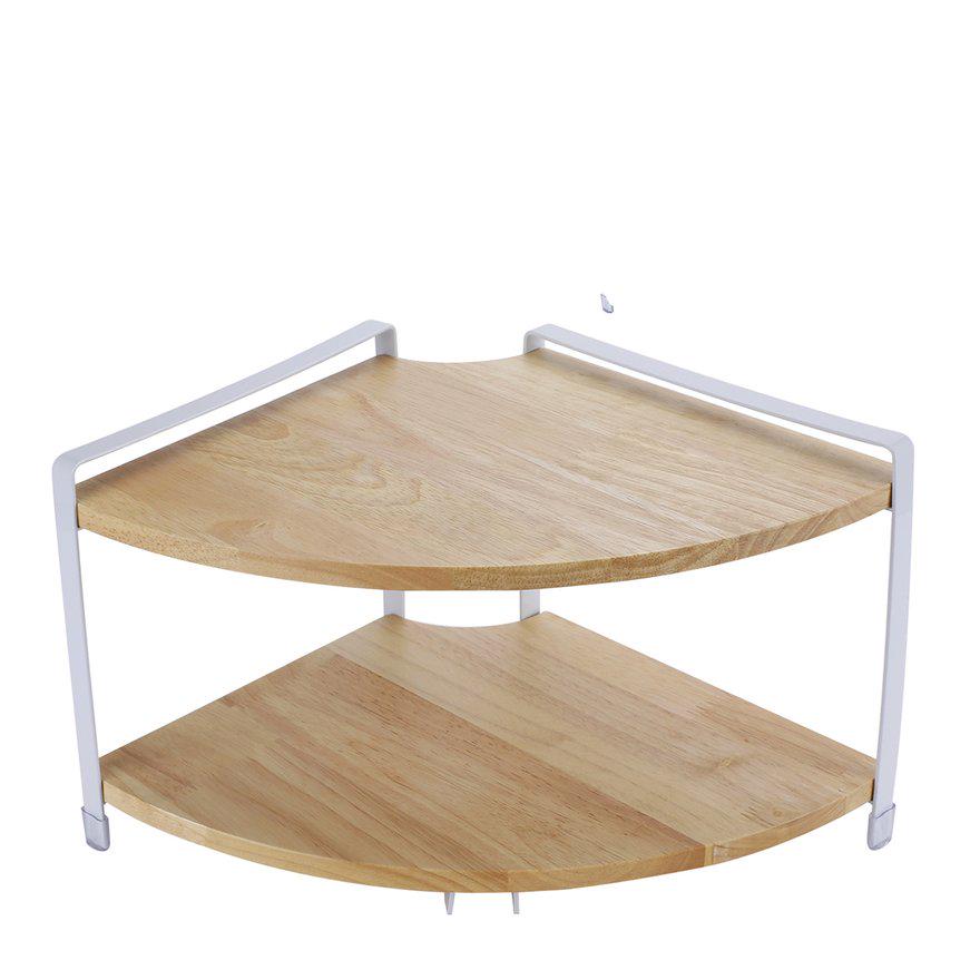 Buy 2 Layer Kitchen Solid Wood Stand Fan Shaped Corner Shelf Spice Racks Storage Glass Jar