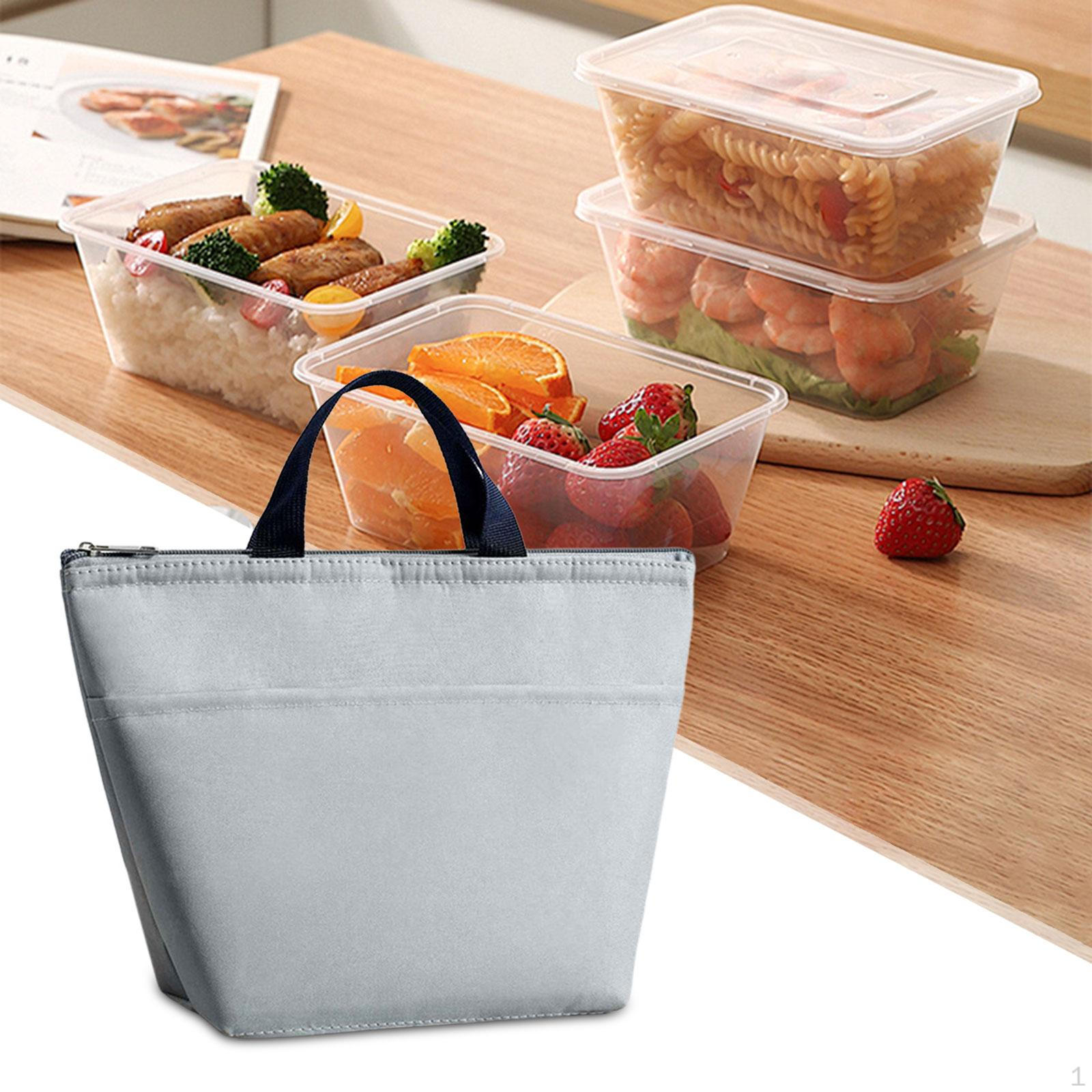 Сумка для ланча из ткани Оксфорд сумка Bento Tote большая вместимость многоразовый водонепроницаемый чехол для пикника серый 829₽