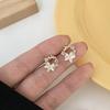Silver Needle Korean Small Fresh Flower Stud Earrings, Simple and Small Earrings Temperament Women's Earrings