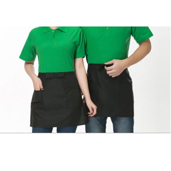 Half-length Short Waist Apron with Pockets Catering Chefs Bar Waiters Uniform