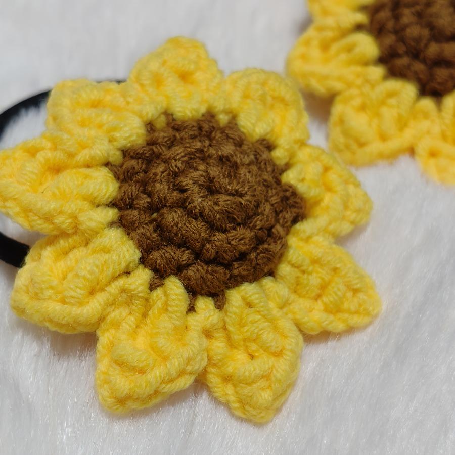 Sunflower Hair Rope, Ladies' Mori Style Sweet Hair Tie, Sunflower Creative Crochet Hair Additions, Rubber Band, Bridesmaid Bracelet, Gift